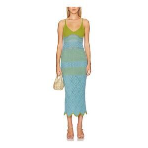 Misa Los Angeles Knit Blue Sezen Size S Dress